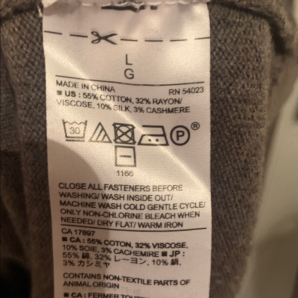 Banana Republic Premium Luxe Yarn Mid Brown Quarter Zip Sweater 10% Silk SZ L - Picture 8 of 8